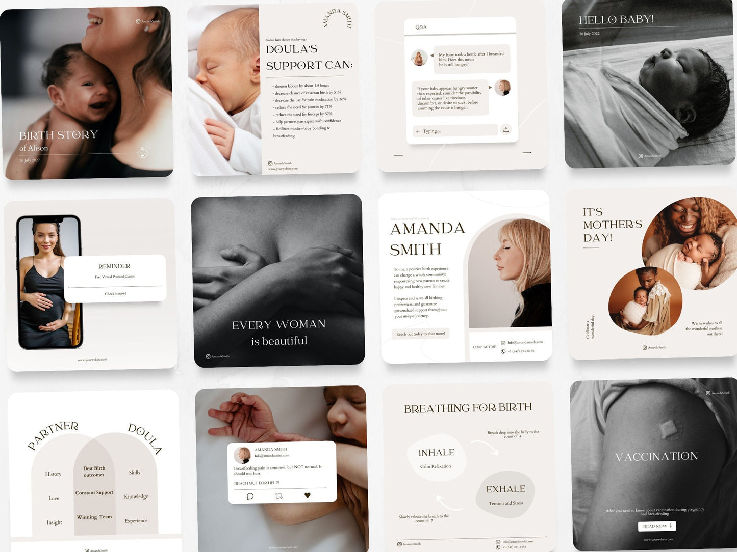 50 Doula Post Templates