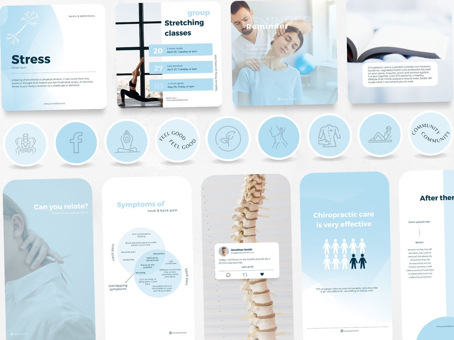 200 Chiropractor Bundle: Post, Story, and Highlight Cover Templates