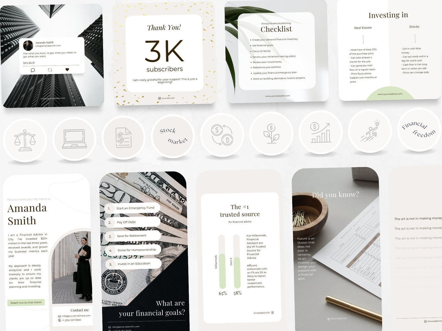 200 Financial Advisor Bundle: Post, Story, and Highlight Cover Templates