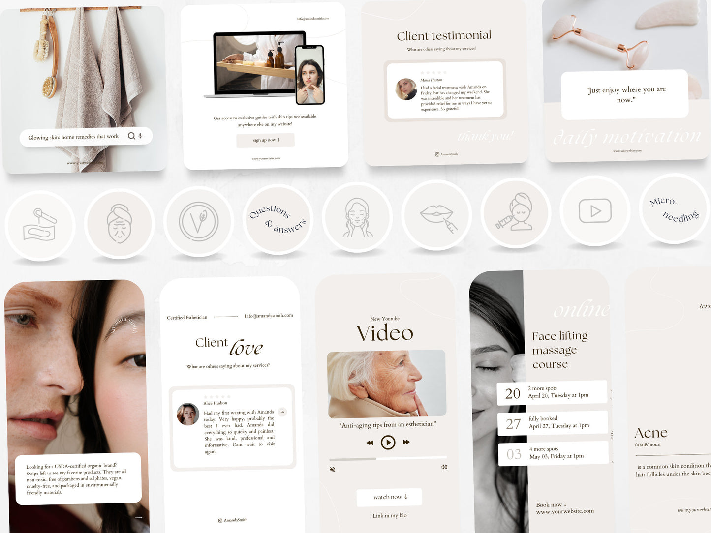 200 Esthetician Bundle: Post, Story, and Highlight Cover Templates