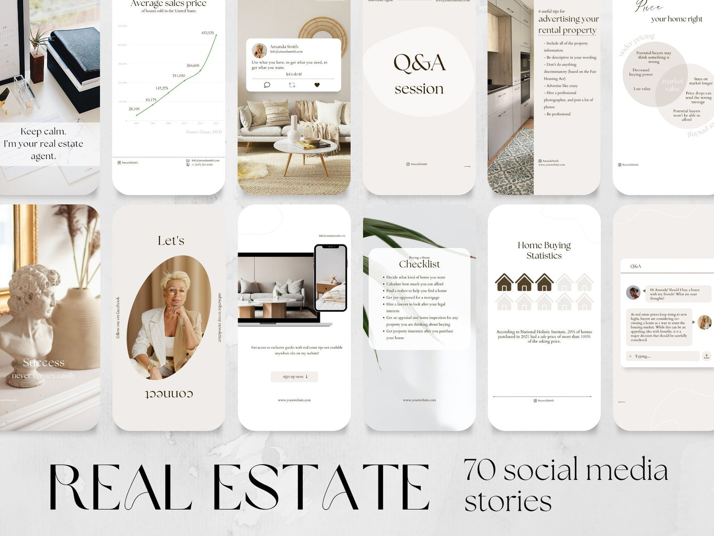 70 Real Estate Story Templates made in free Canva for Social Media