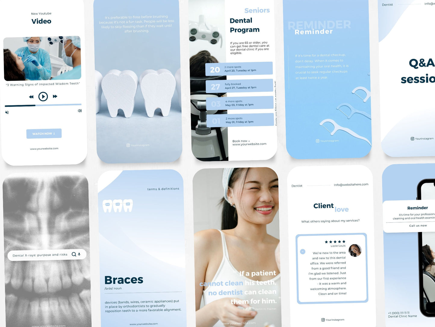 60 Dental Story Templates