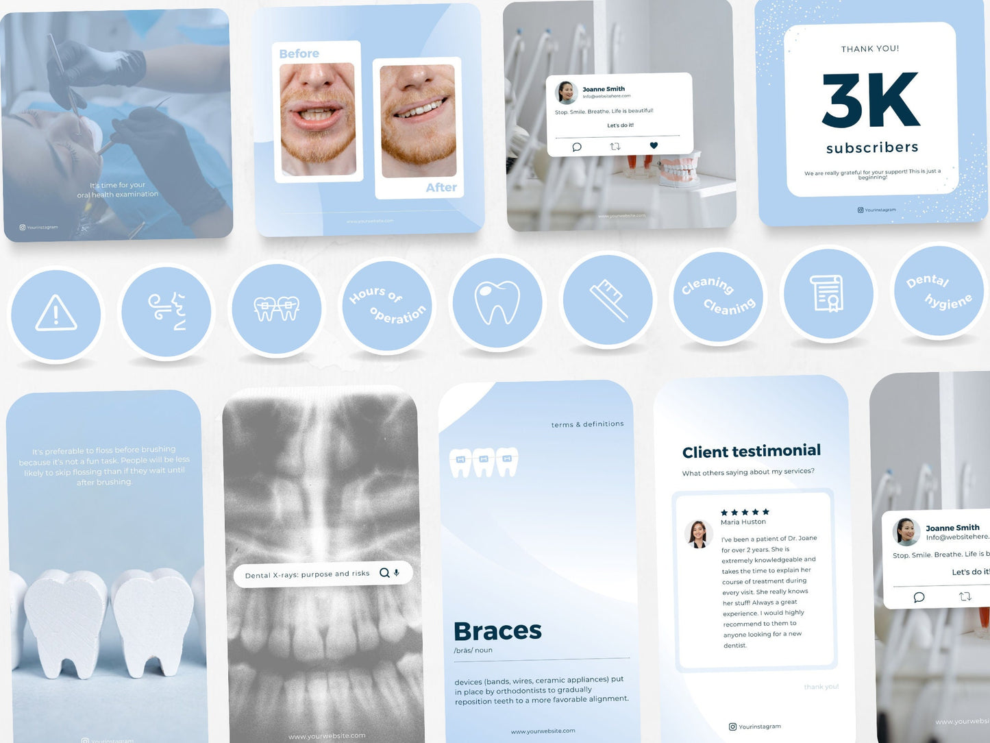 200 Dental Bundle: Post, Story, and Highlight Cover Templates