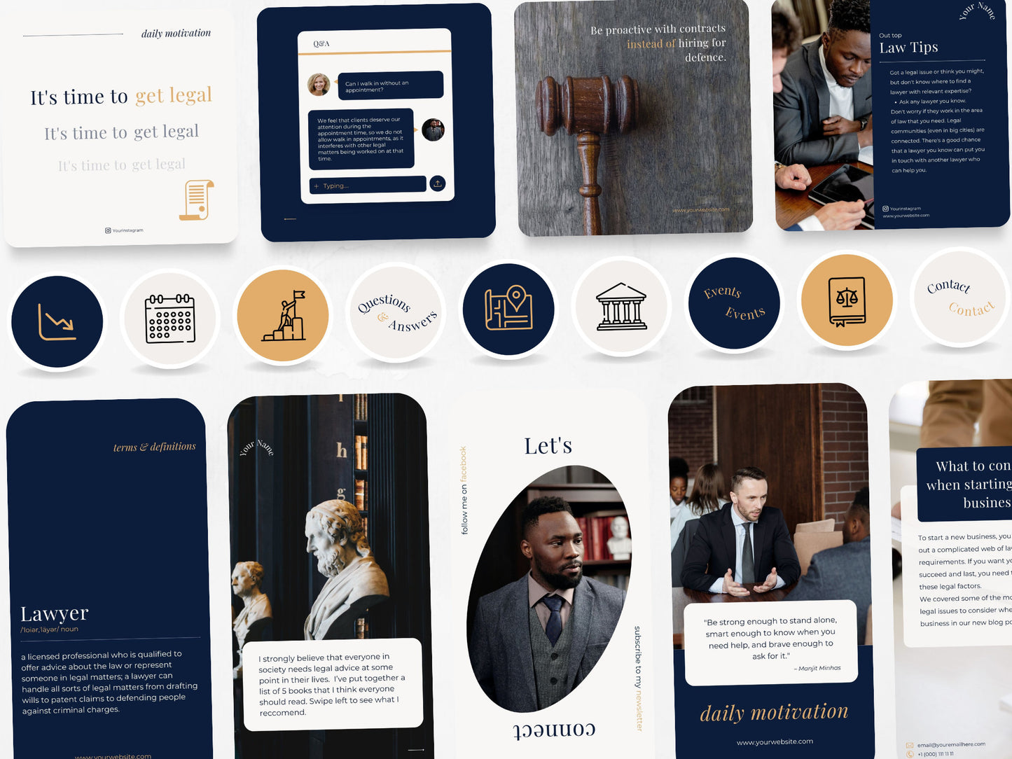 200 Lawyer Bundle: Post, Story, and Highlight Cover Templates