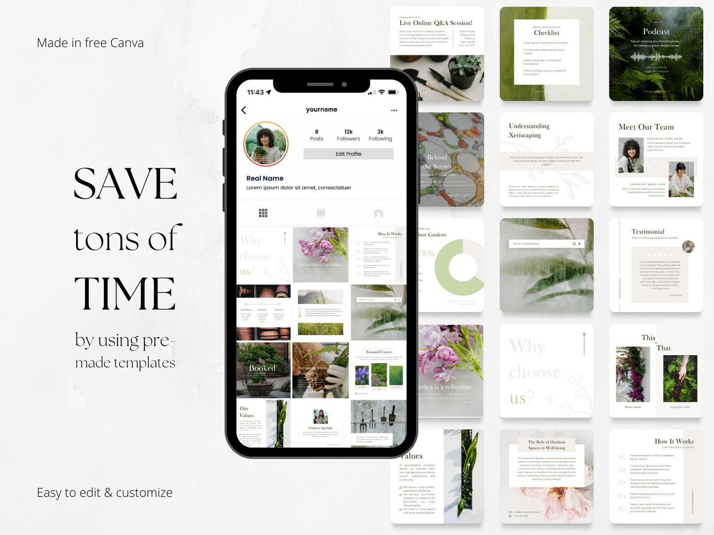 100 Landscaping or Gardening Post Templates