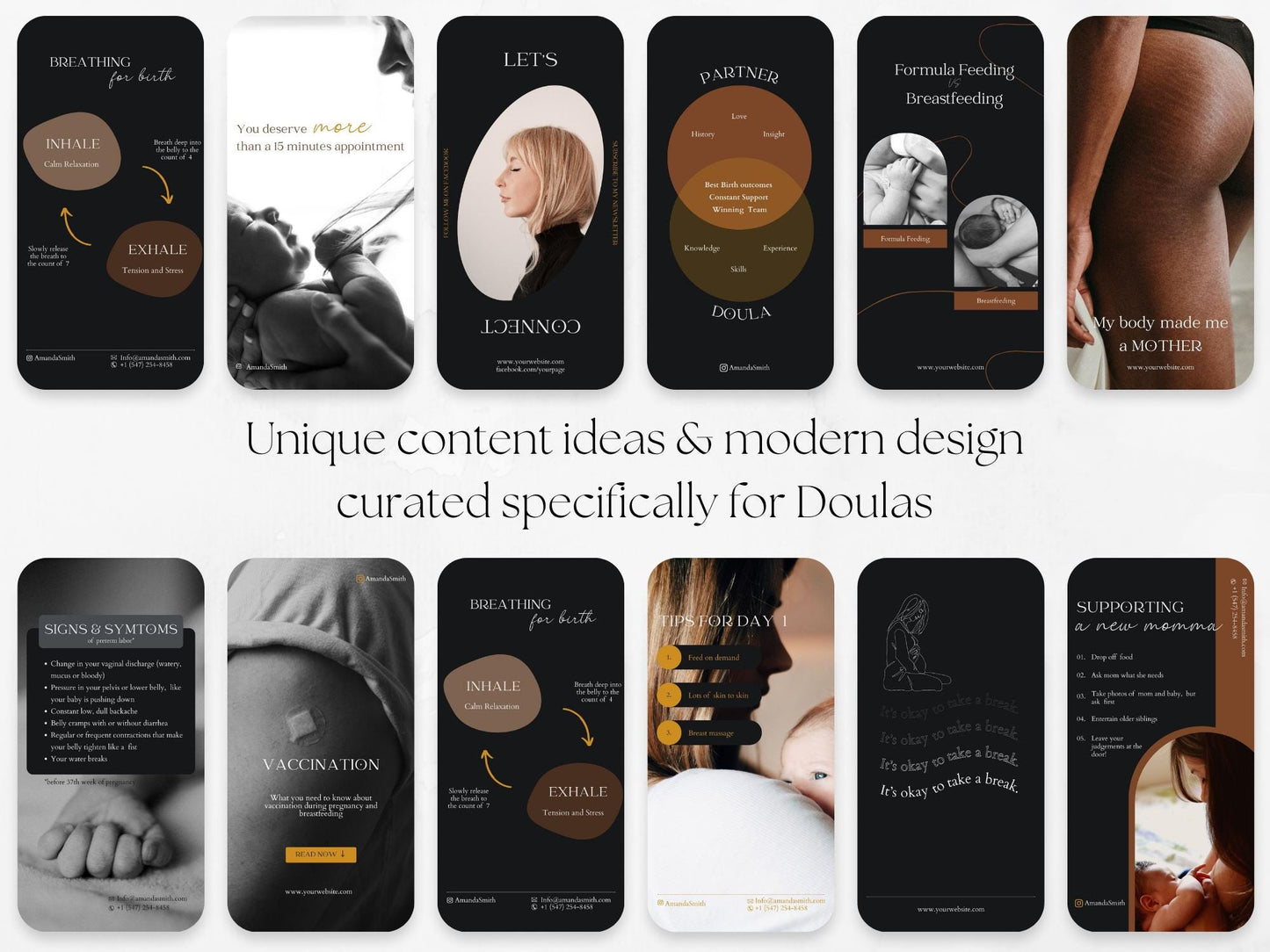 50 Doula Story Templates in Black