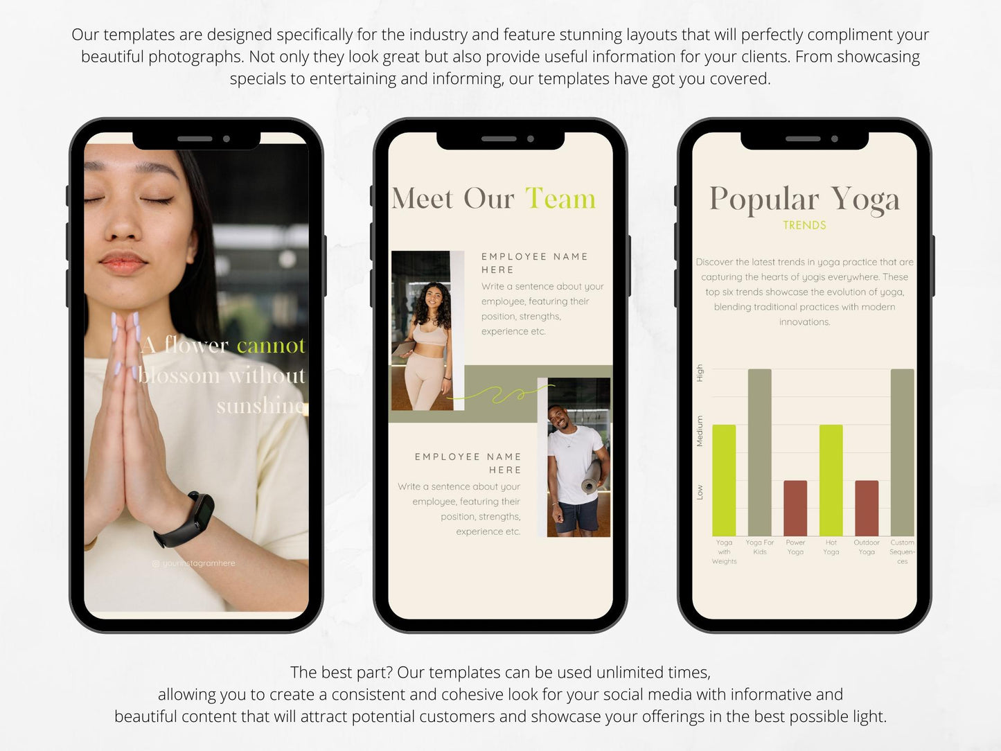 100 Yoga Story Templates