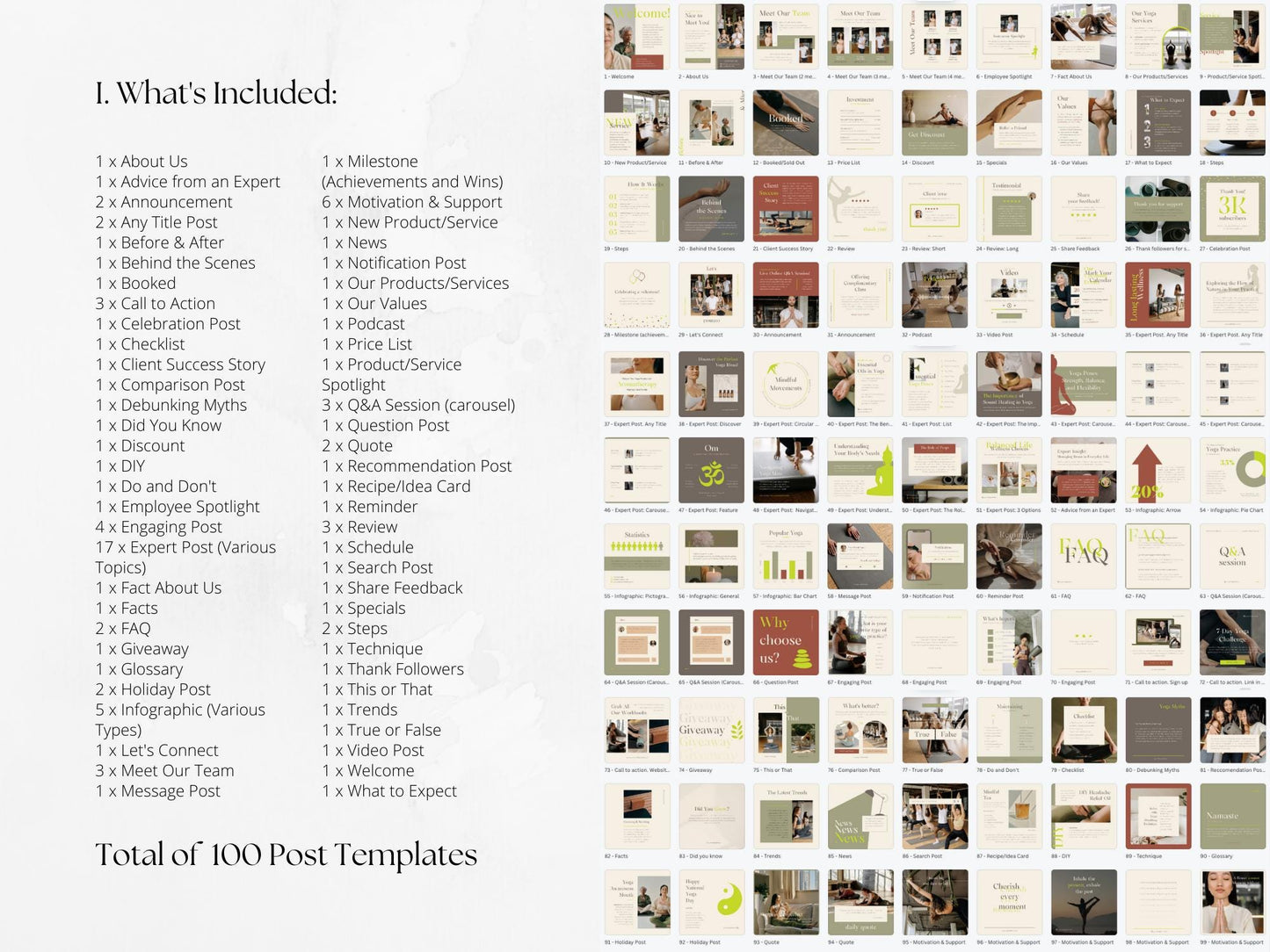 300 Yoga Bundle: Post, Story, and Highlight Cover Templates