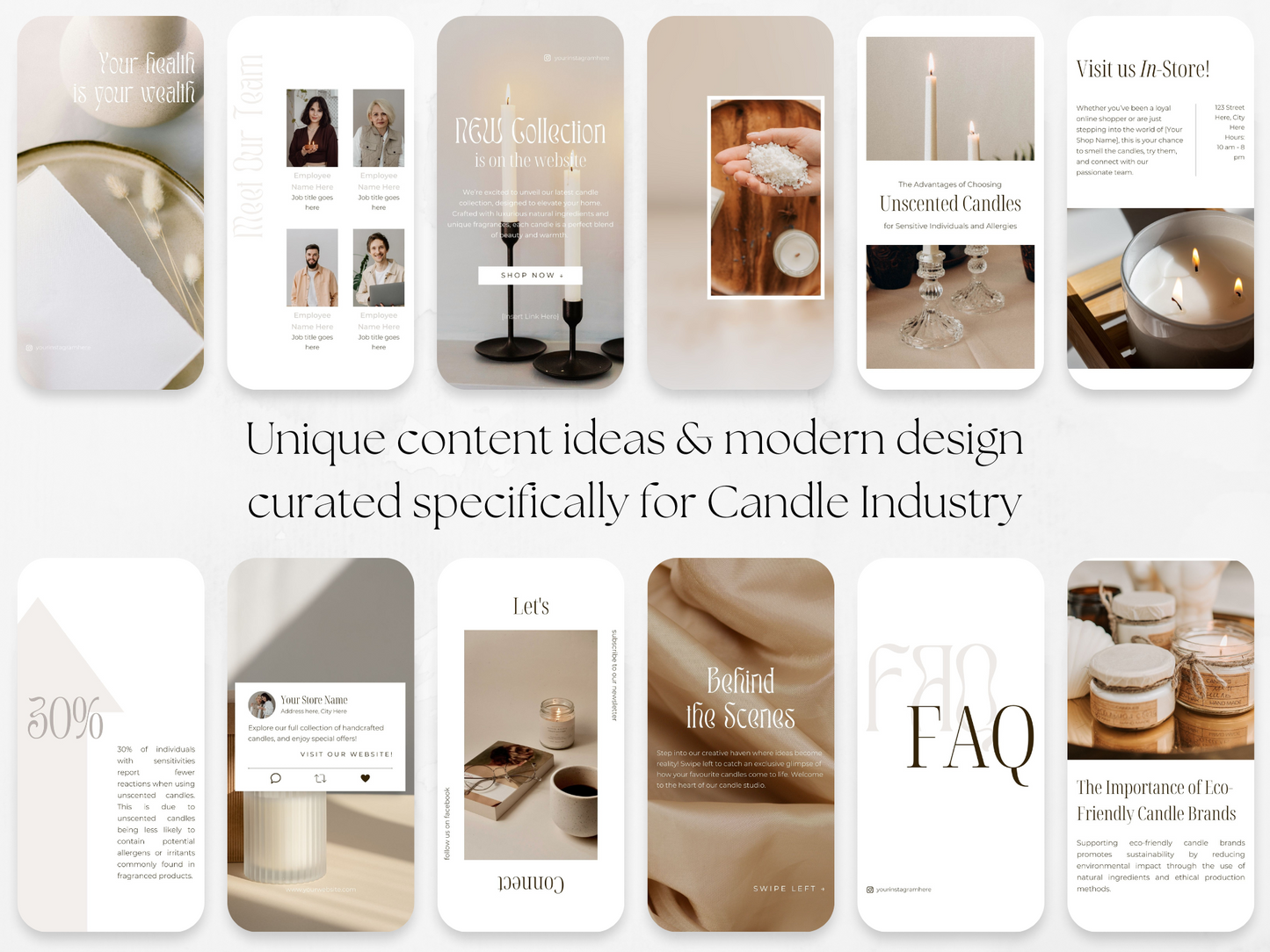 100 Candle Business Story Templates