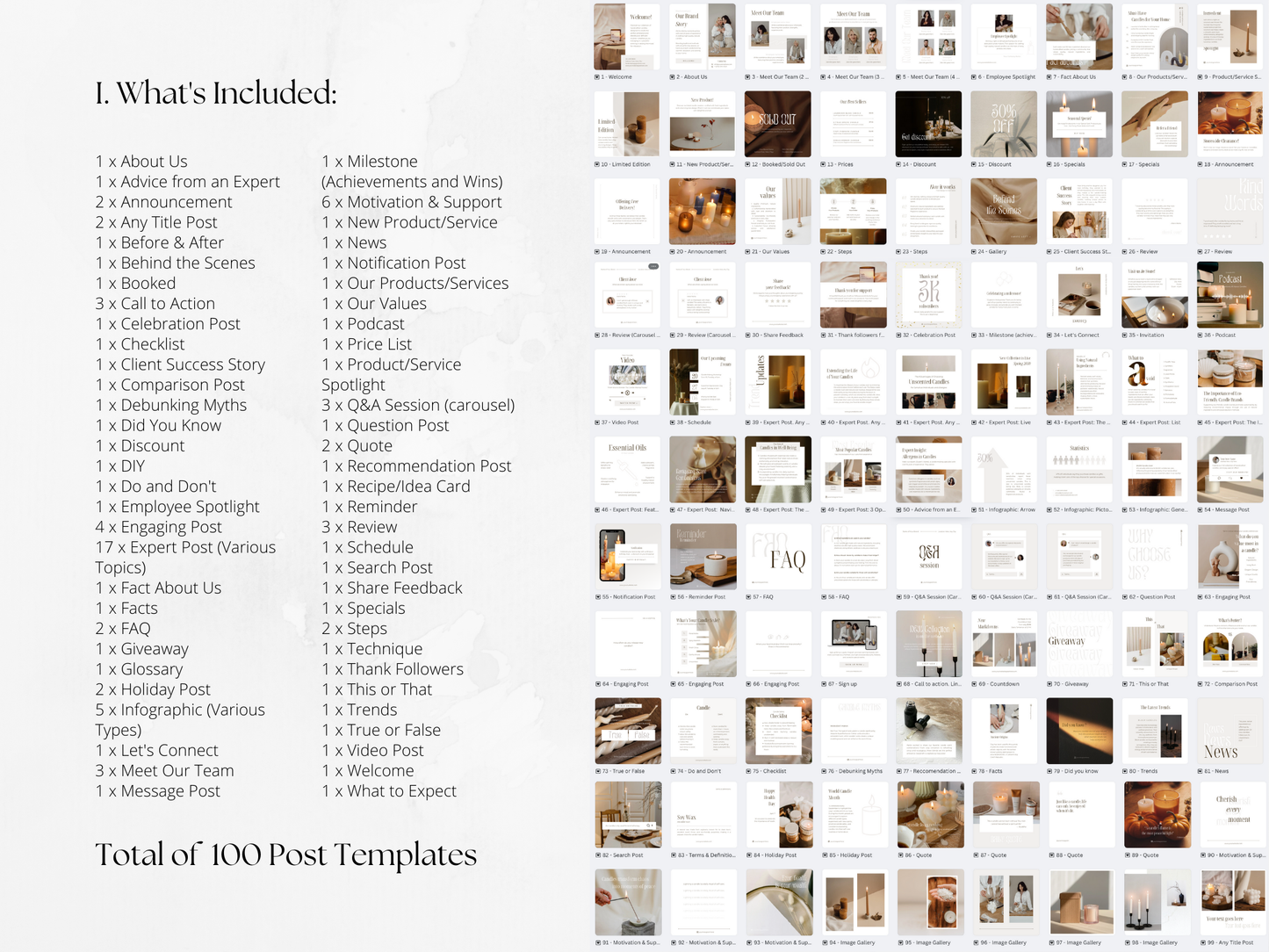 300 Candle Business Bundle: Post, Story, and Highlight Cover Templates