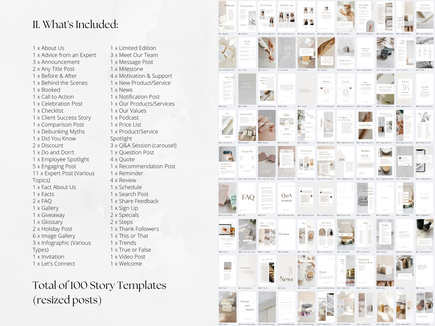 300 Soap Business Bundle: Post, Story, and Highlight Cover Templates