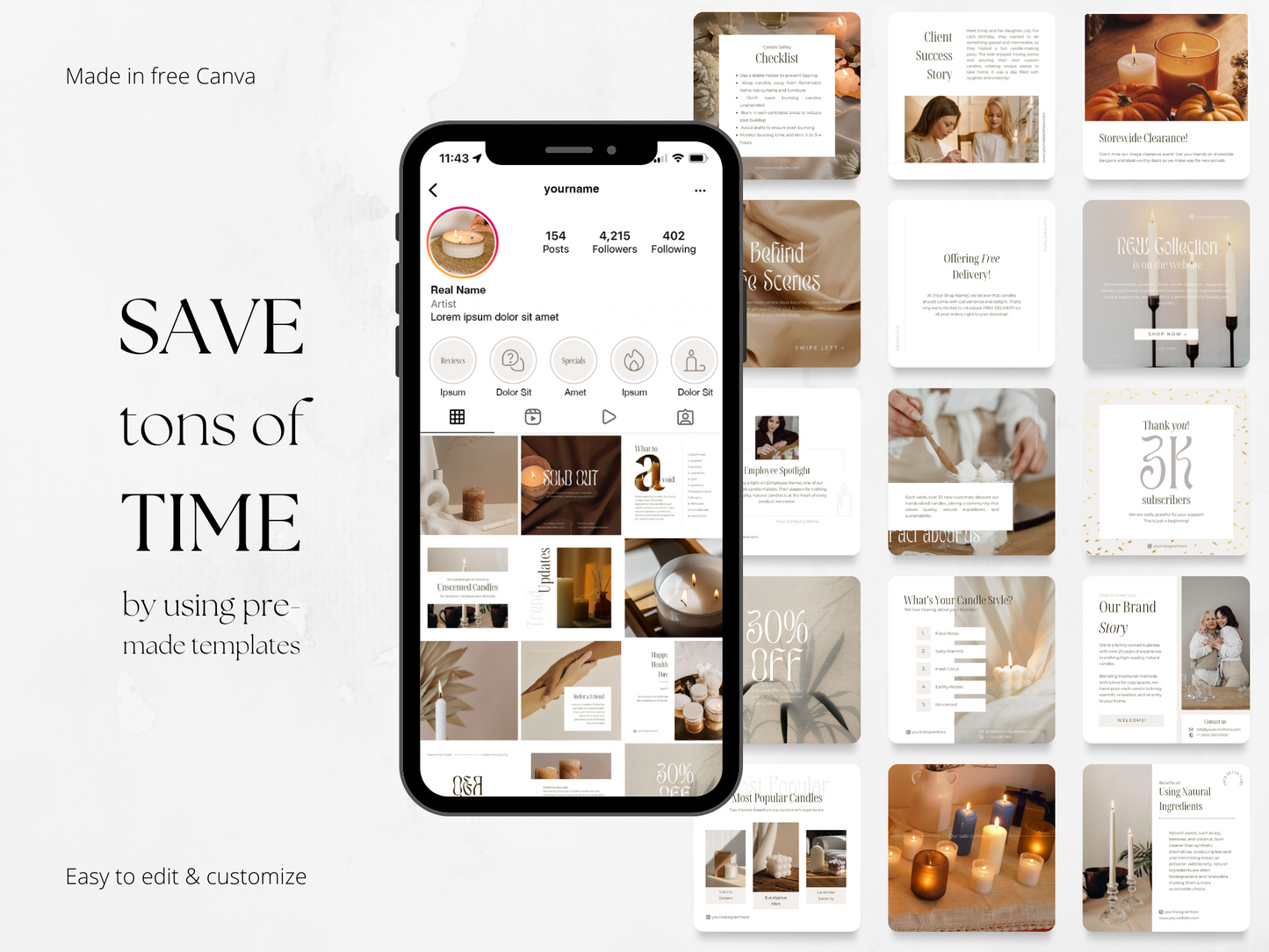 100 Candle Business Post Templates