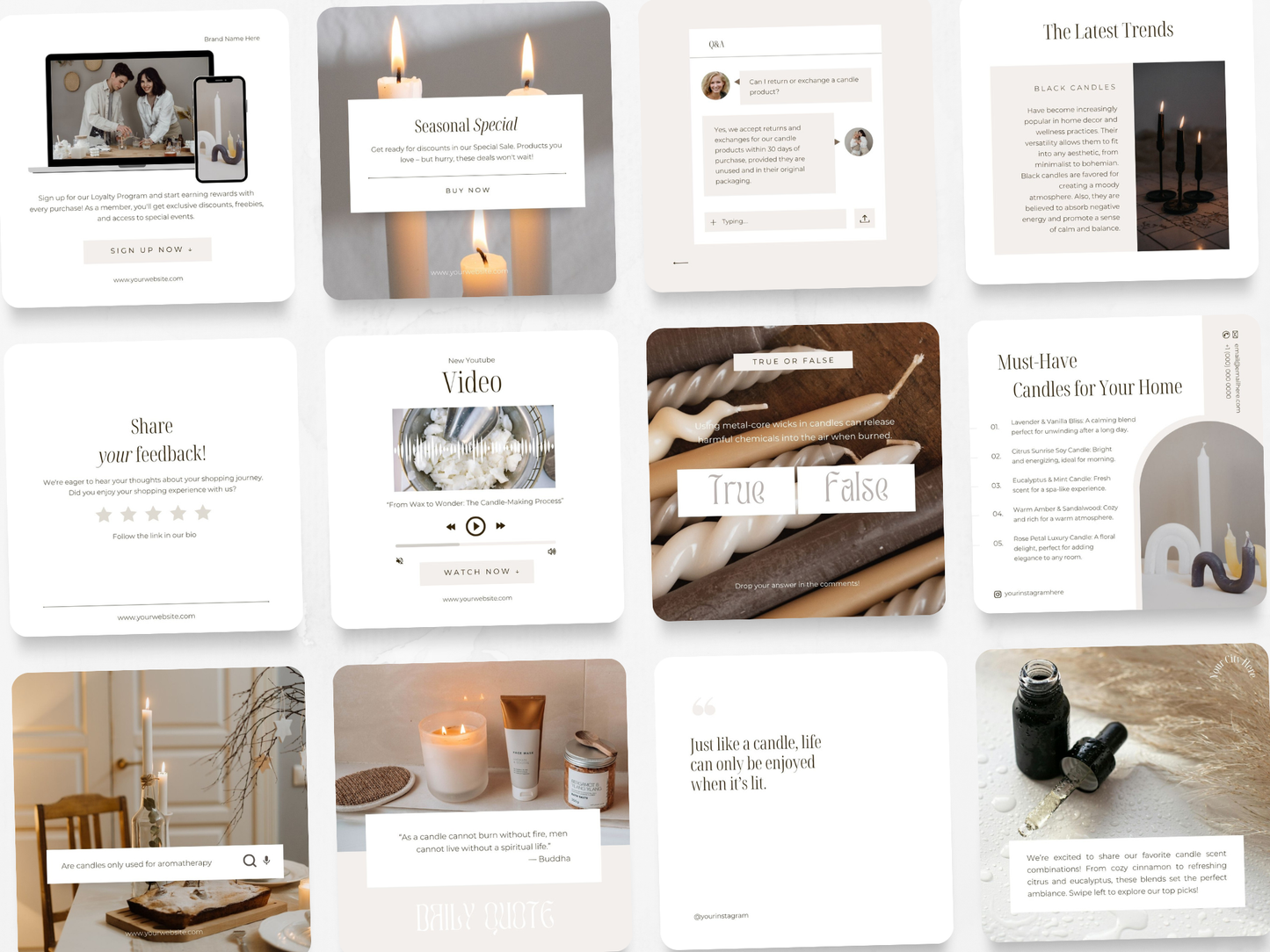 100 Candle Business Post Templates