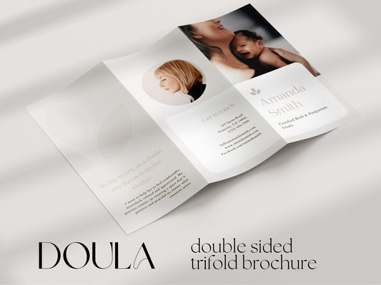 Doula Trifold Brochure, Double sided made in free Canva for Social Media