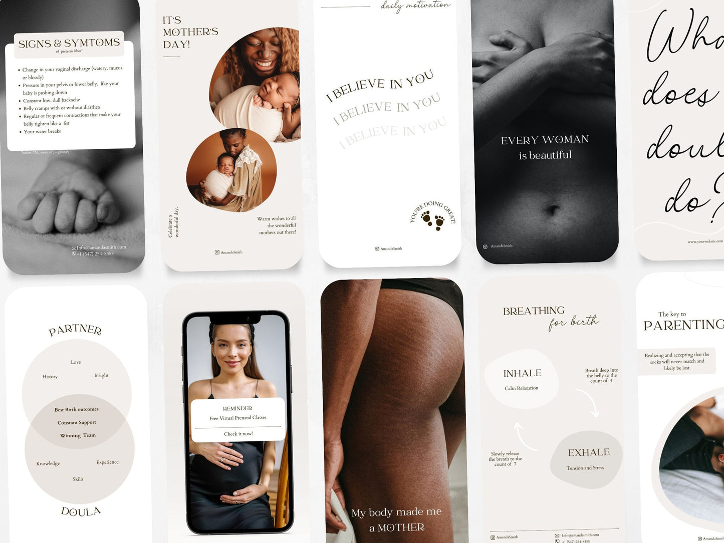 50 Doula Story Templates