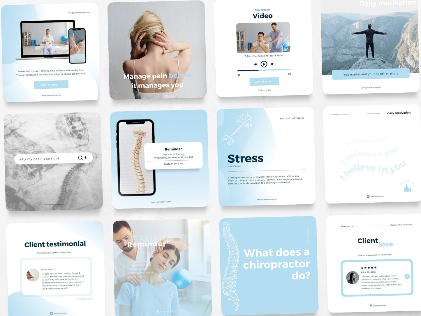 60 Chiropractor Post Templates