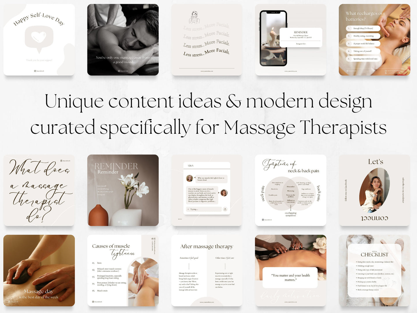 60 Massage Therapist Post Templates