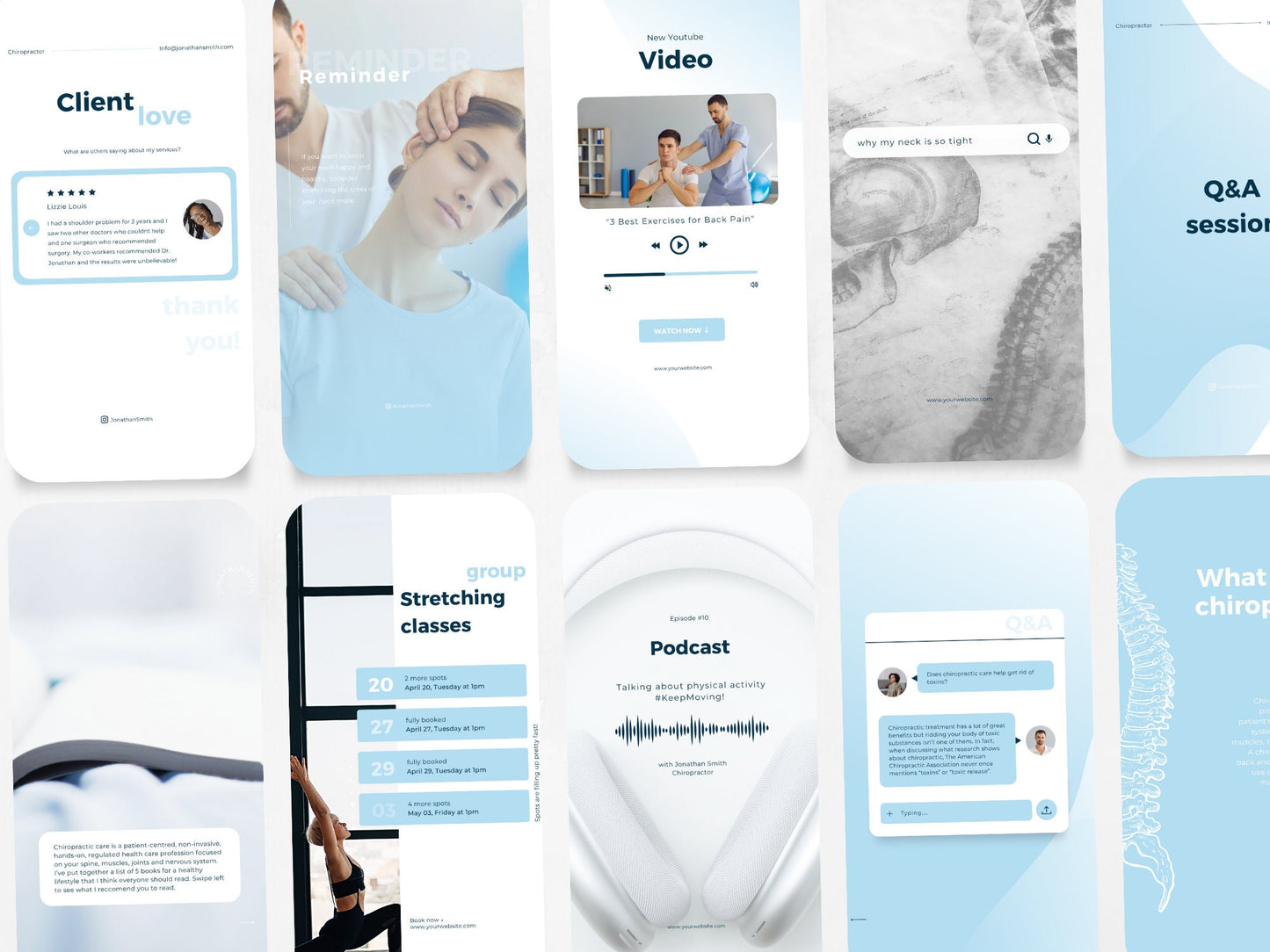 60 Chiropractor Story Templates