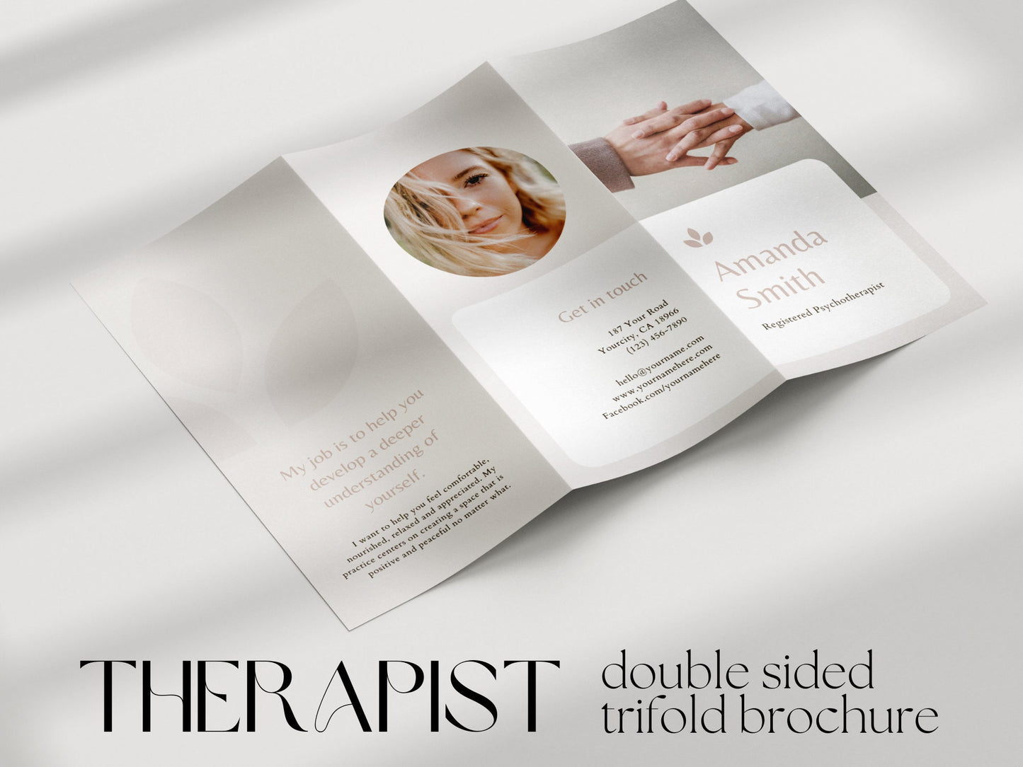 Psychologist Trifold Brochure, Double sided flyer made in free Canva for Social Media