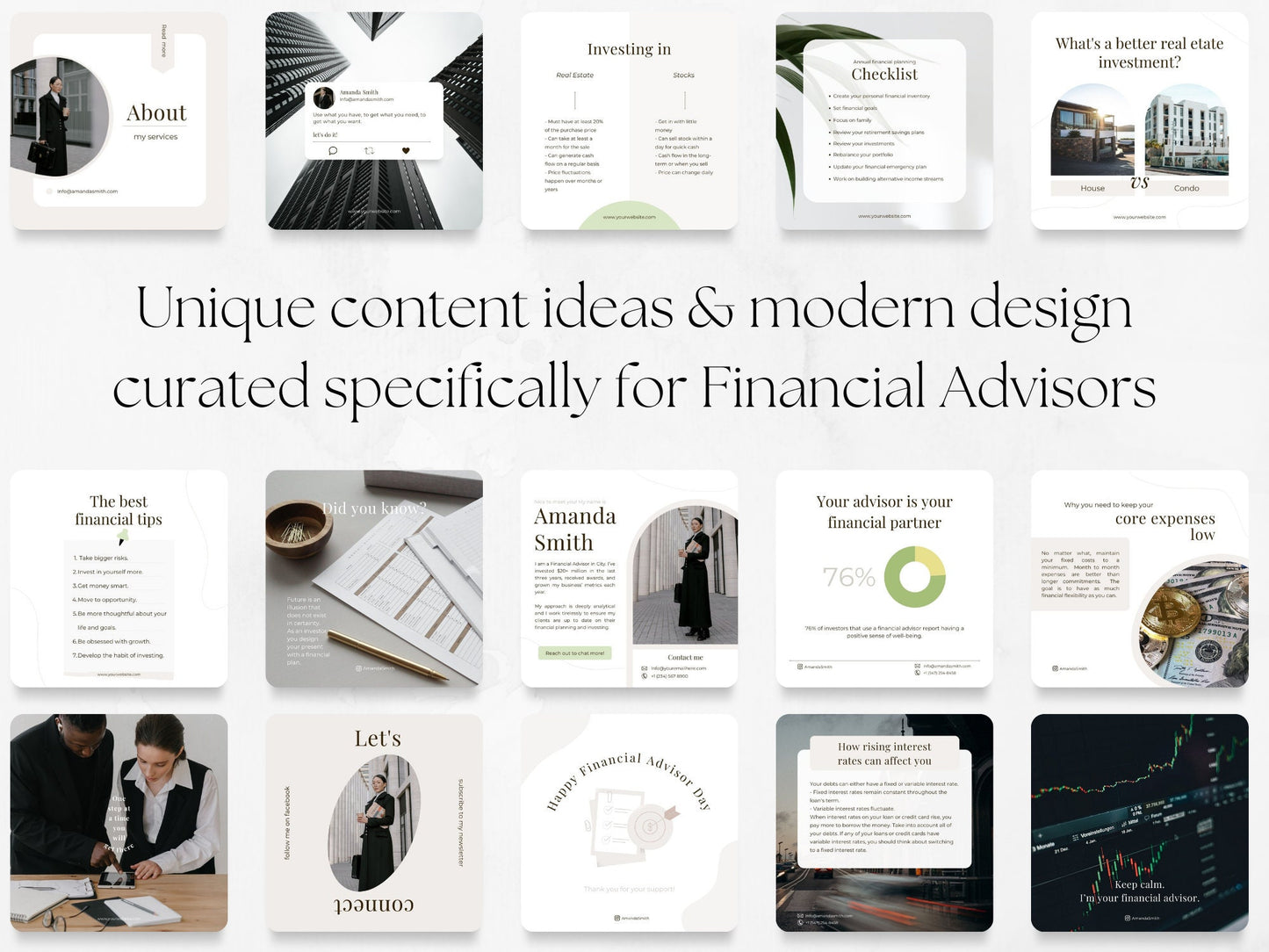 60 Financial Advisor Post Templates