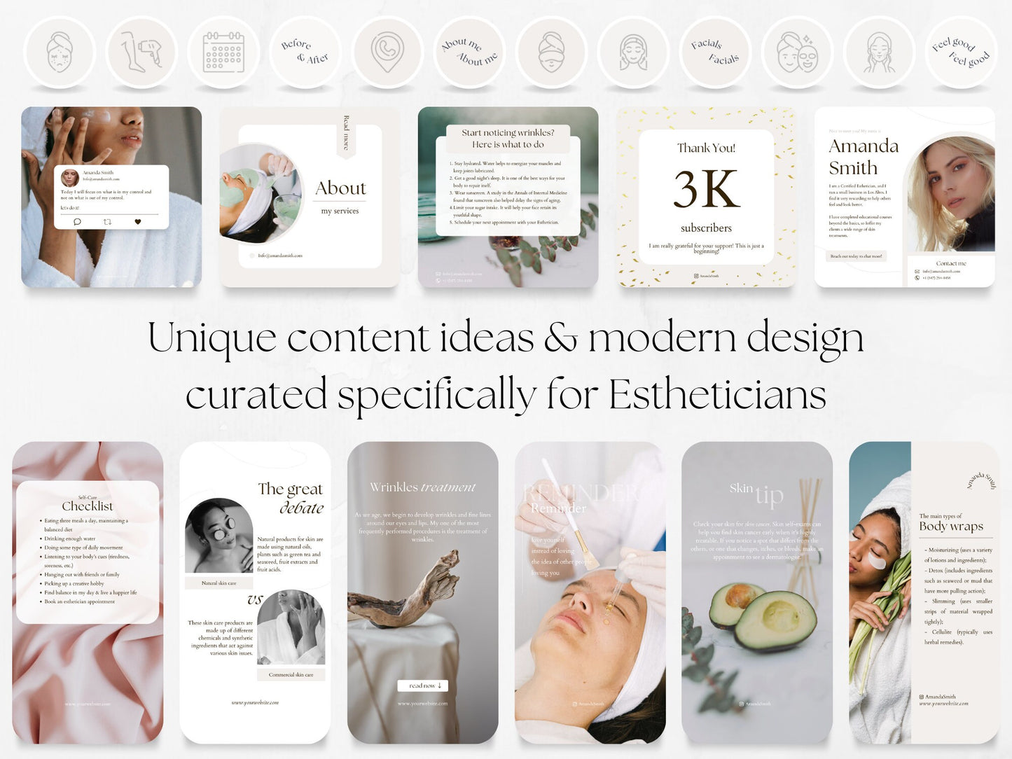 200 Esthetician Bundle: Post, Story, and Highlight Cover Templates