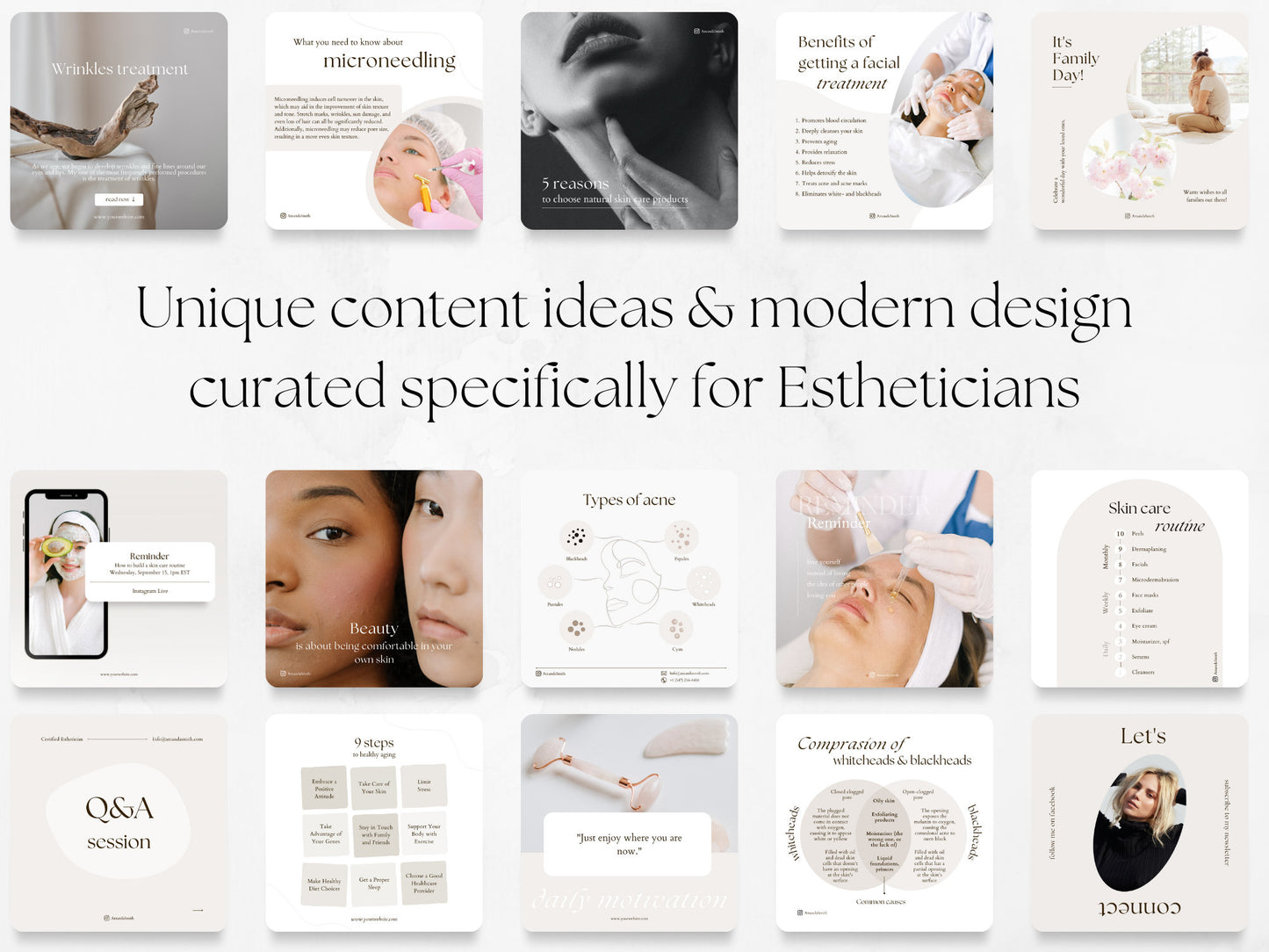 60 Esthetician Post Templates