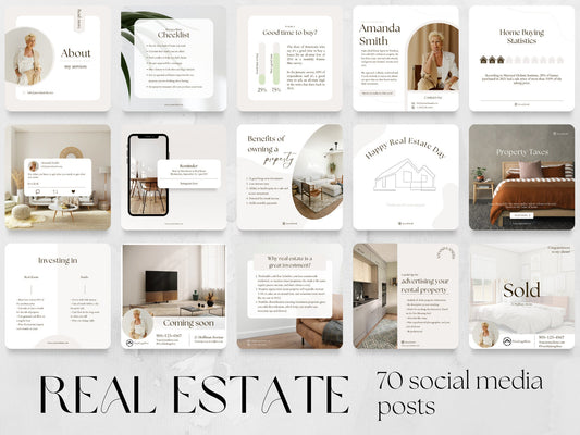 70 Real Estate Post Templates made in free Canva for Social Media