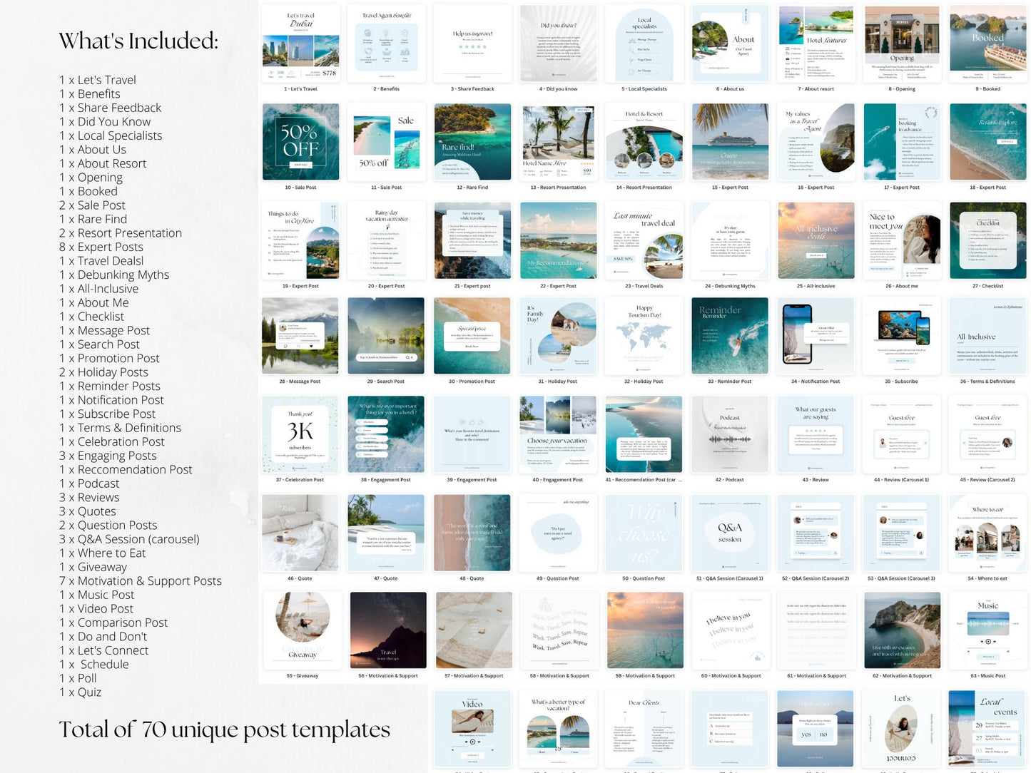 70 Travel Post Templates