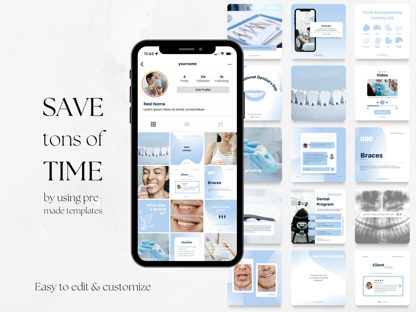 60 Dental Post Templates