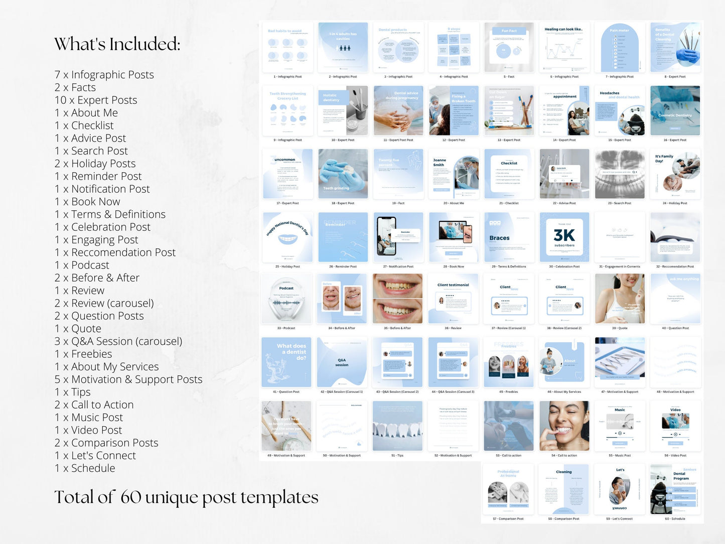 60 Dental Post Templates