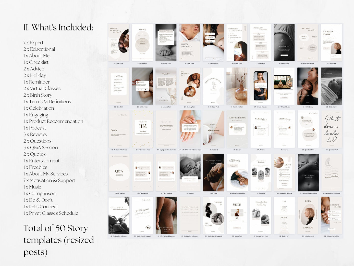 175 Doula Bundle: Post, Story, and Highlight Cover Templates