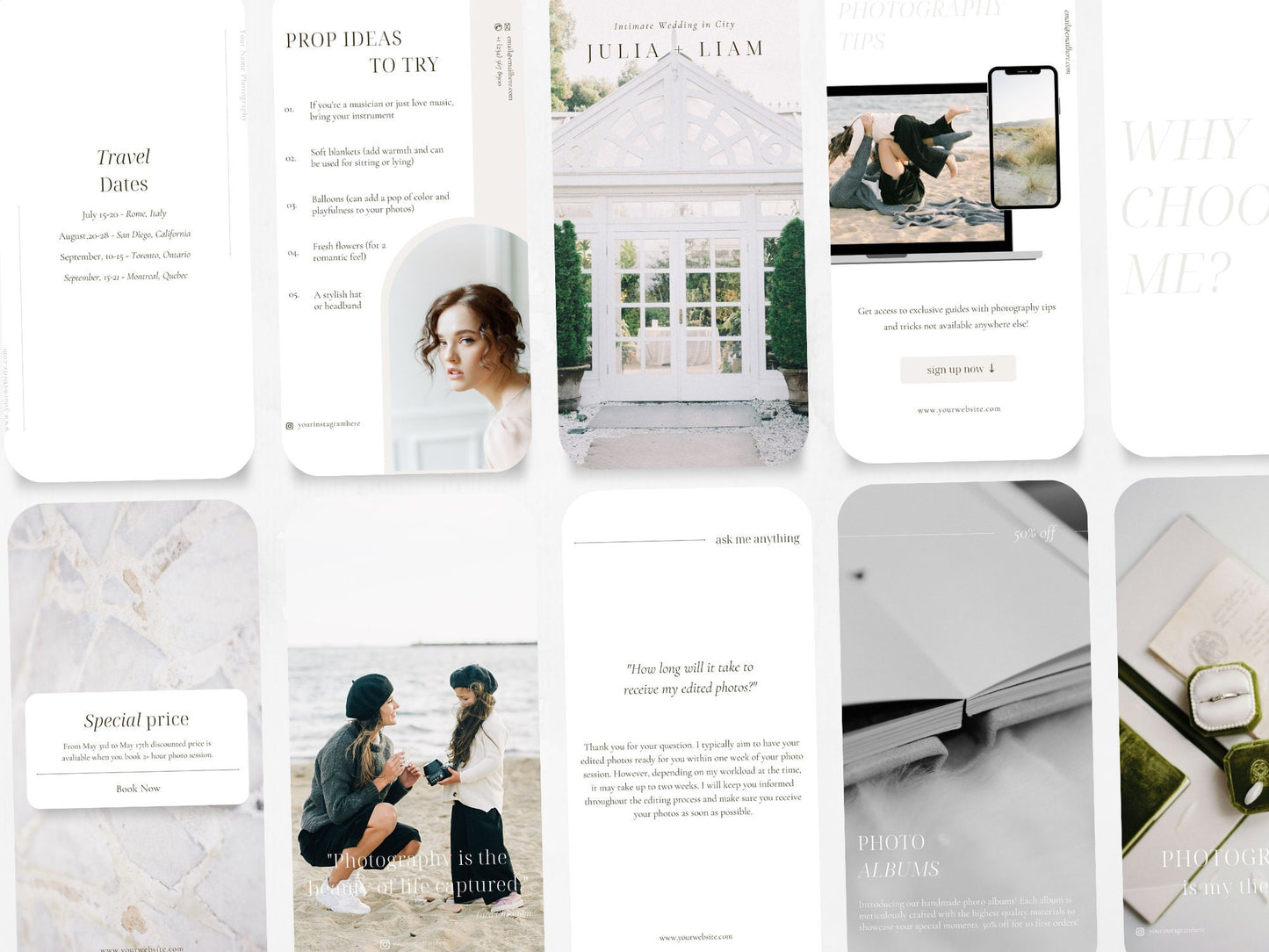 70 Photography Story Templates