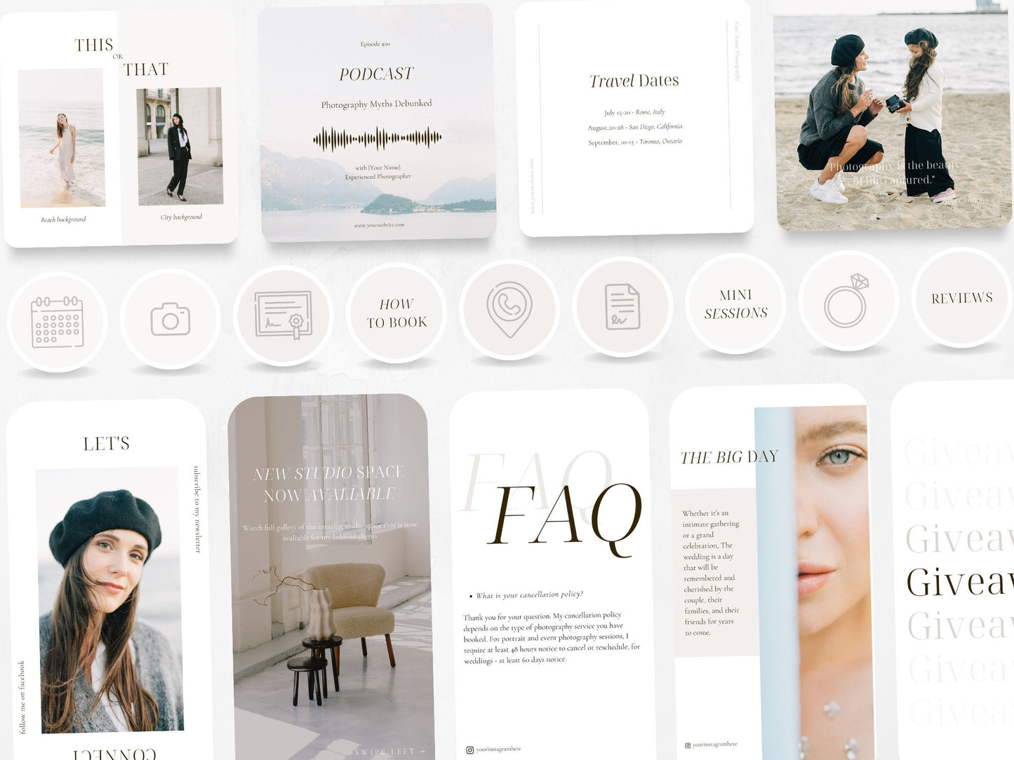 210 Photography Bundle: Post, Story, and Highlight Cover Templates