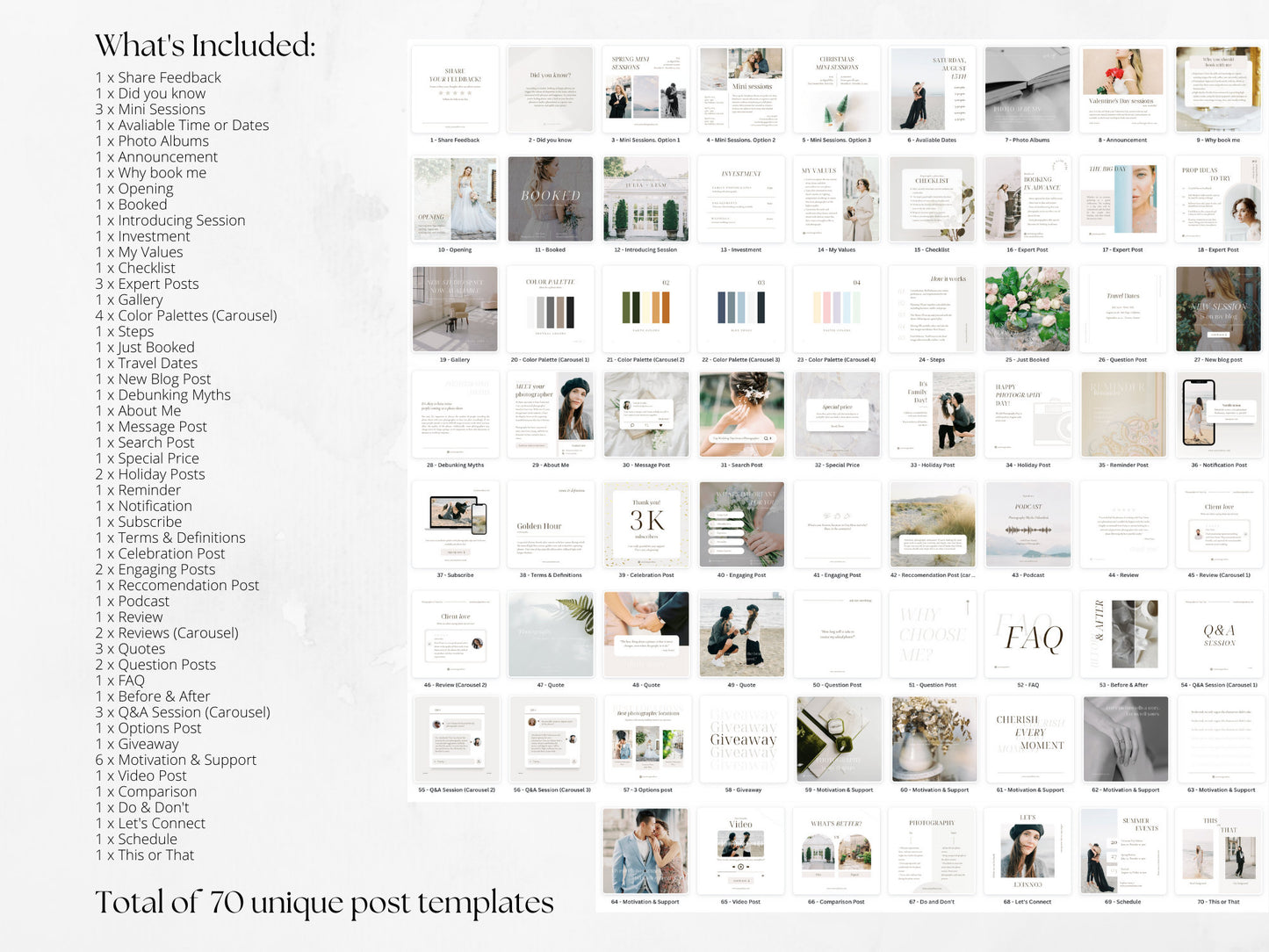 70 Photography Post Templates