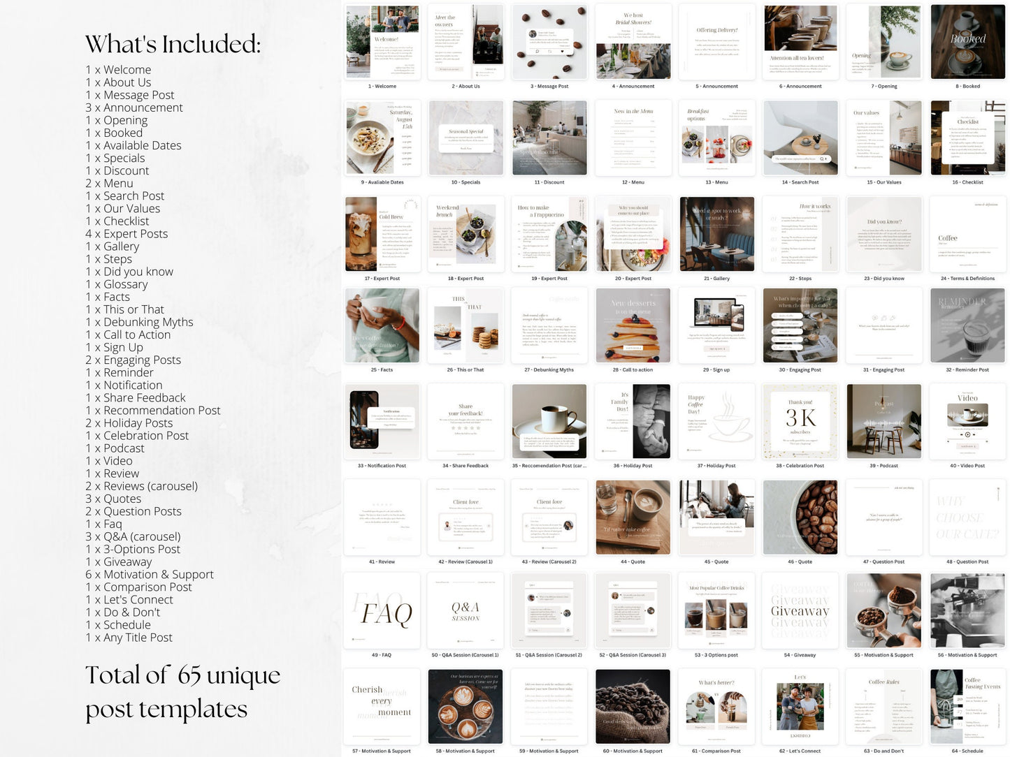 65 Cafe or Bakery Post Templates