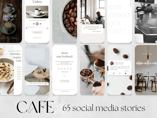 65 Cafe or Bakery Story Templates made in free Canva for Social Media