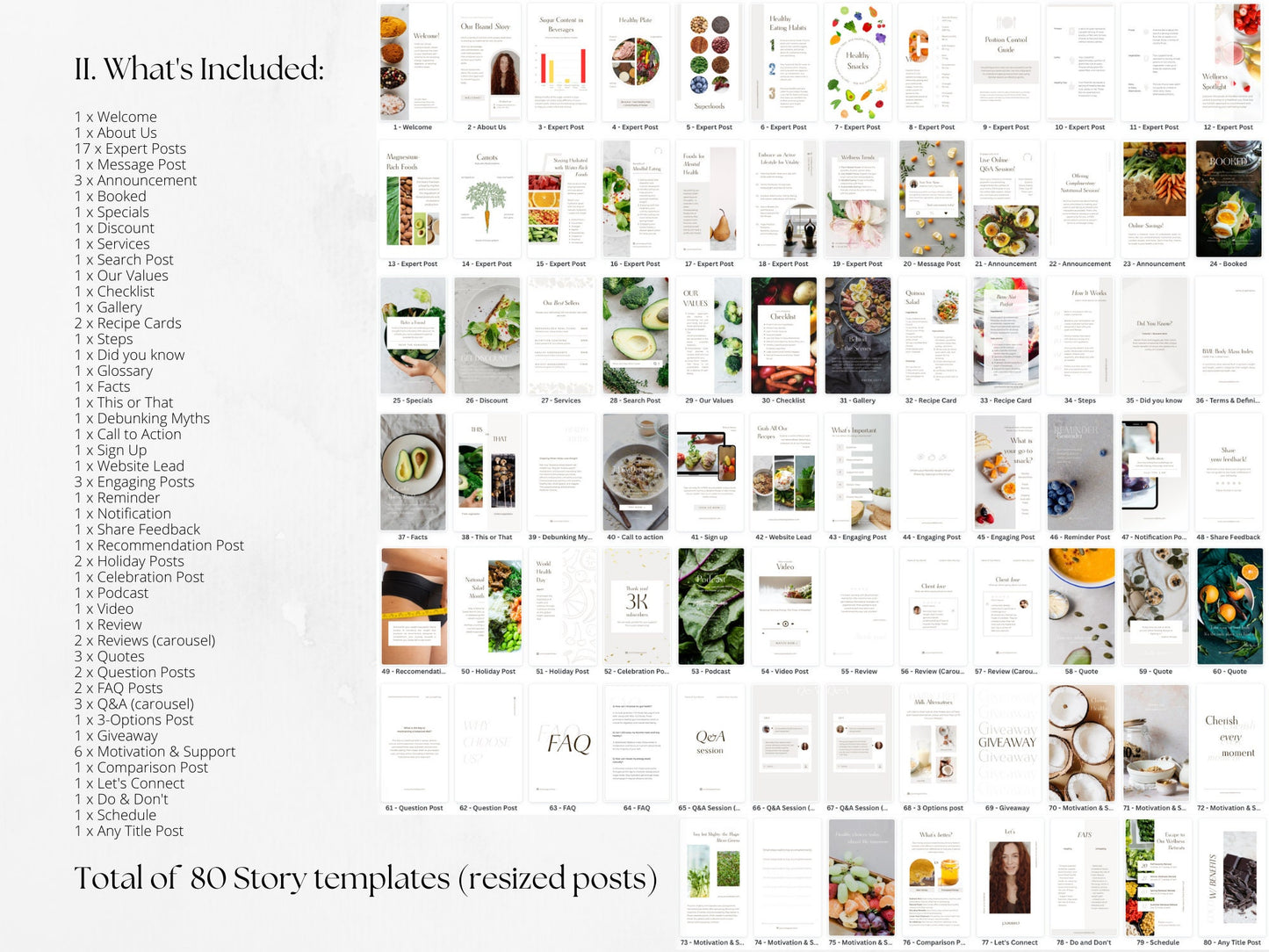 250 Nutrition Bundle: Post, Story, and Highlight Cover Templates