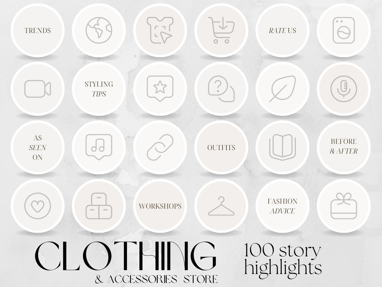 100 Fashion Story Highlight Cover Templates made in free Canva for Social Media