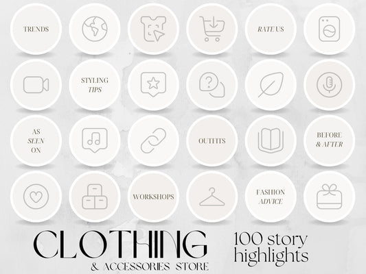 100 Fashion Story Highlight Cover Templates made in free Canva for Social Media