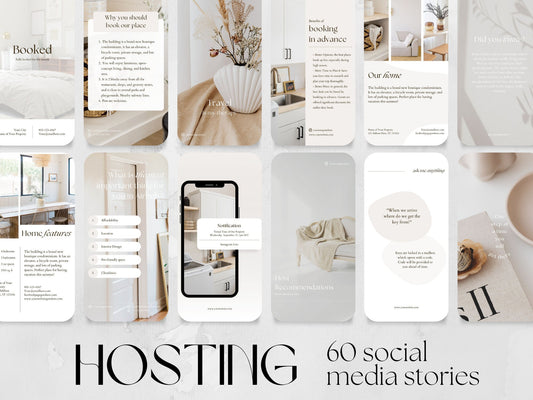 60 Hosting Story Templates made in free Canva for Social Media