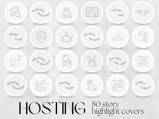 80 Hosting Story Highlight Cover Templates made in free Canva for Social Media