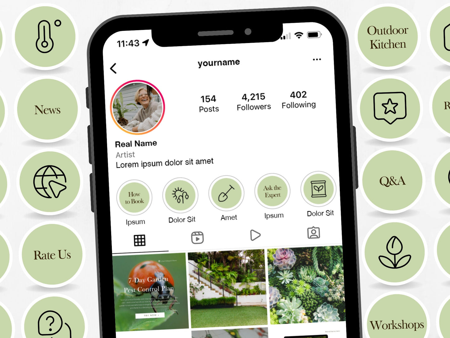 100 Gardening or Landscaping Story Highlight Cover Templates