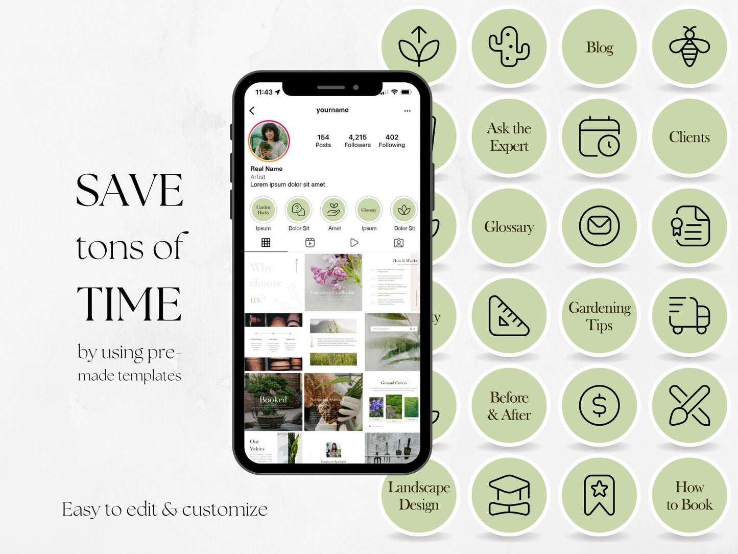 100 Gardening or Landscaping Story Highlight Cover Templates
