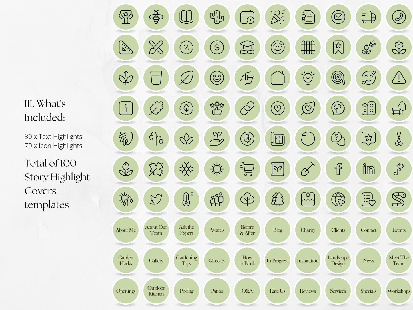 300 Landscaping or Gardening Bundle: Post, Story, and Highlight Cover Templates