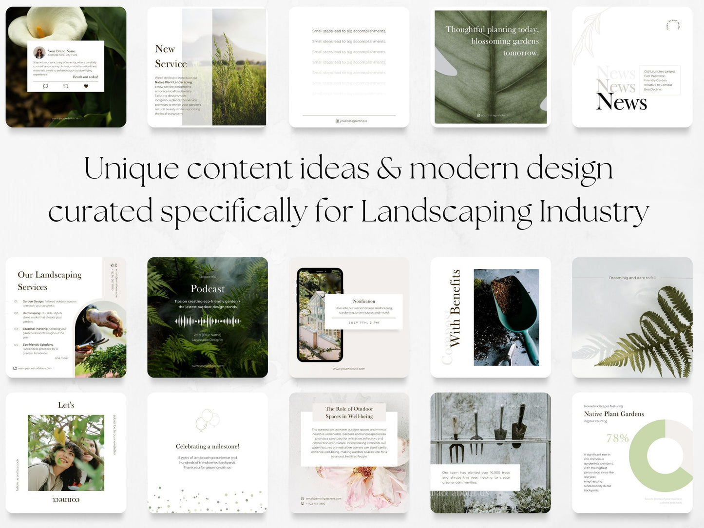 100 Landscaping or Gardening Post Templates