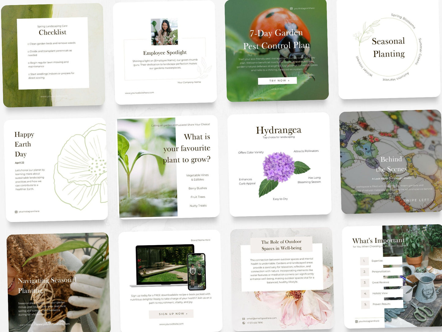 100 Landscaping or Gardening Post Templates