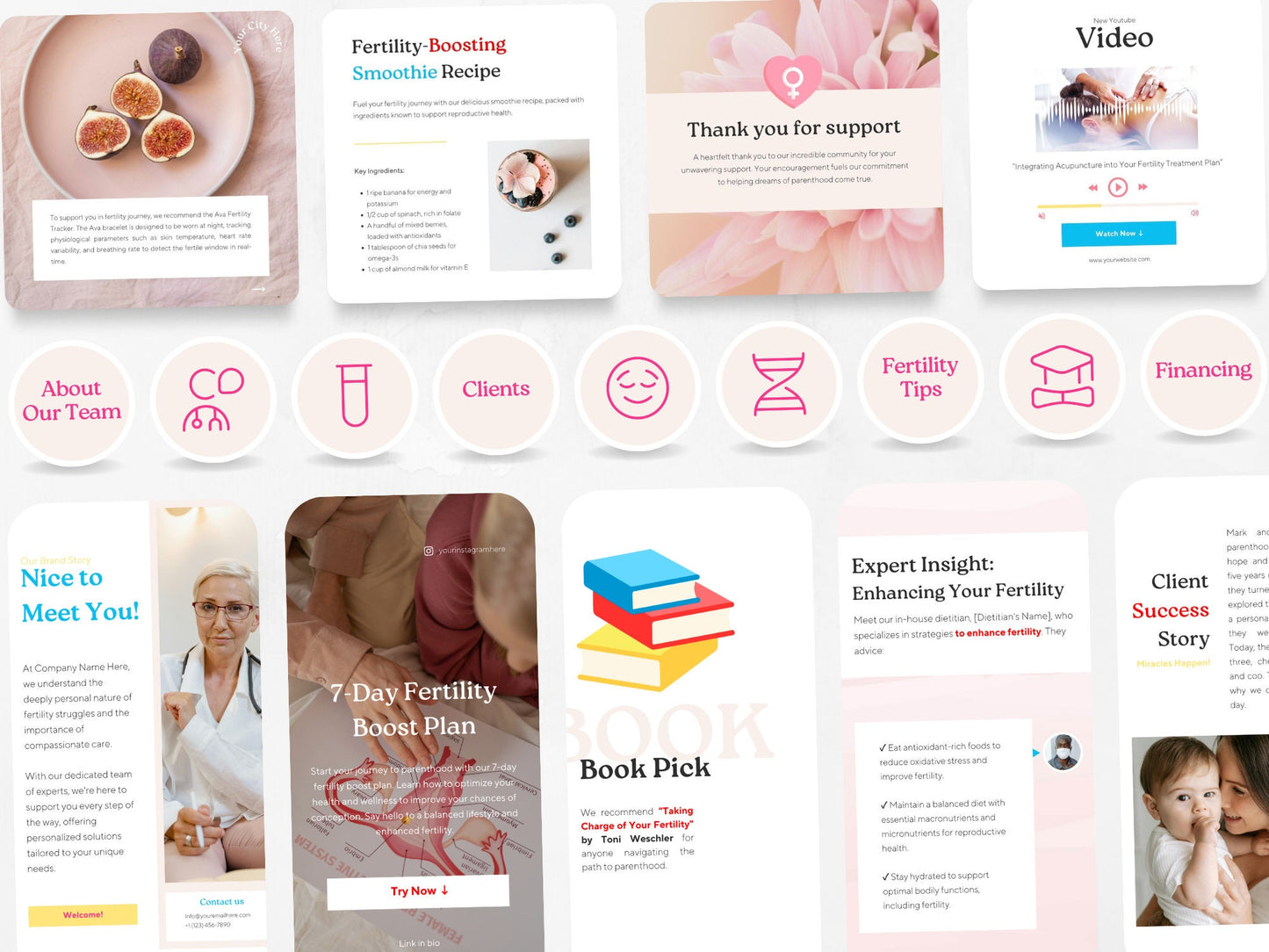 300 Fertility Bundle: Post, Story, and Highlight Cover Templates