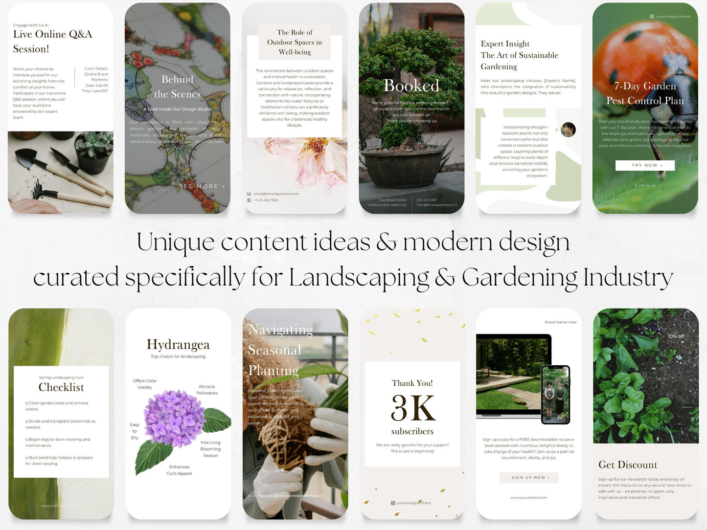 100 Gardening or Landscaping Story Templates