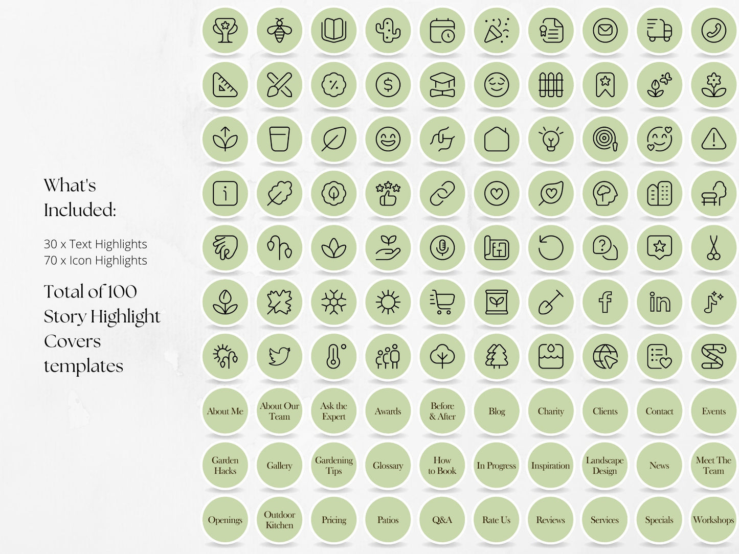 100 Gardening or Landscaping Story Highlight Cover Templates