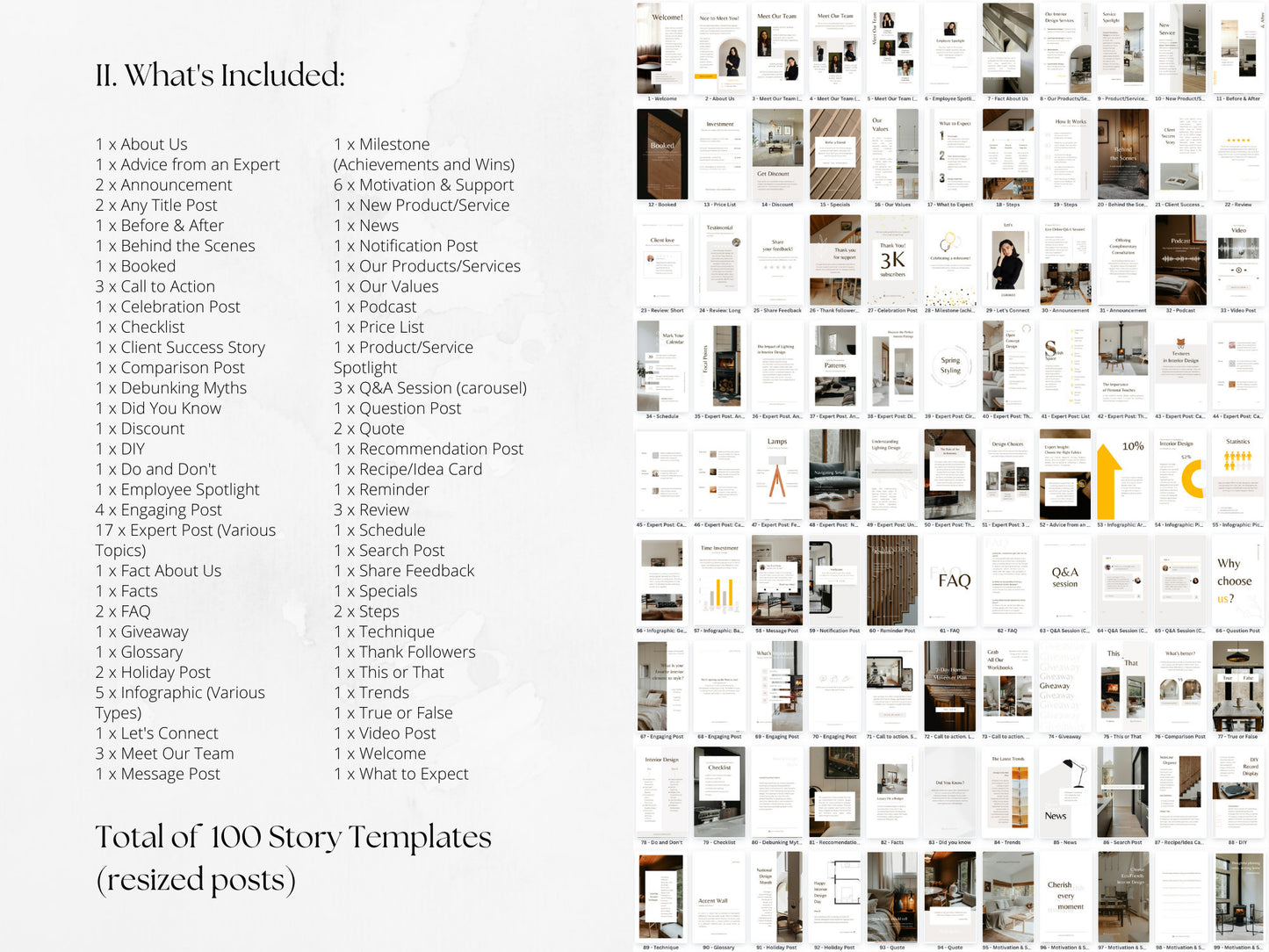 300 Interior Design Bundle: Post, Story, and Highlight Cover Templates